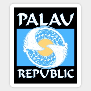 Palauan Flag with Manta Rays Sticker